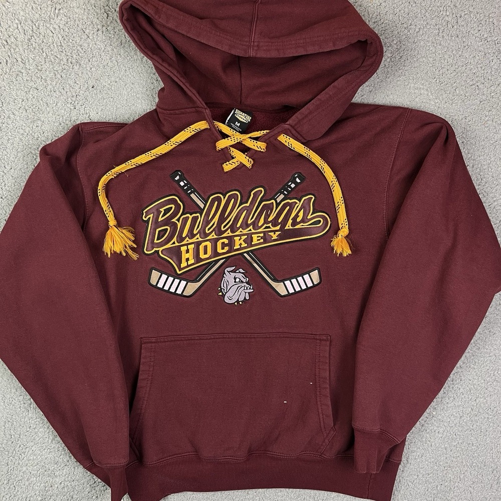 UMD Minnesota Duluth Bulldogs Hockey Hoodie Sweatshirt Adult Medium Maroon